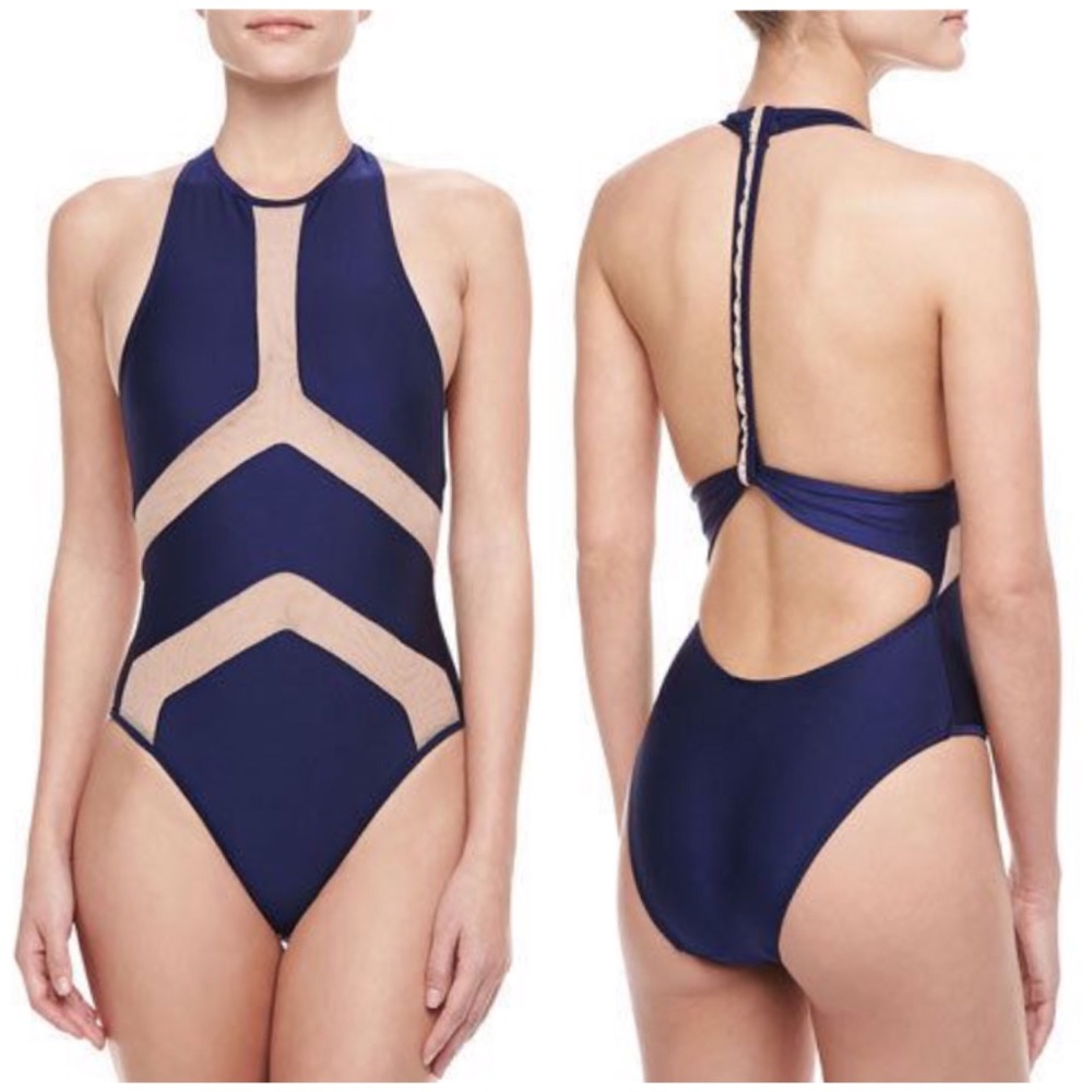 Suboo Mesh Halter One Piece Swimsuit